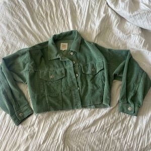 matcha green corduroy cropped jacket